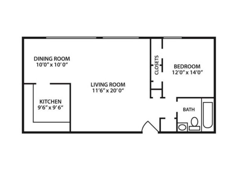 One Bedroom One Bath Apartment